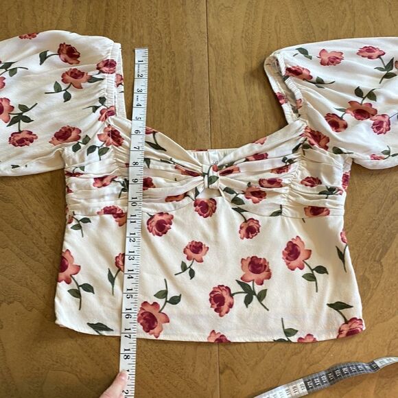 Boho Floral Bustier Blouse Size Medium - Picture 8 of 9